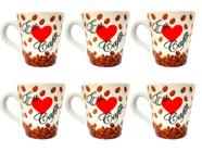 Xícaras caneca Café Chá Porcelana 110 Ml louça personalizada 6 unidade - Amo Passarinho 110ml