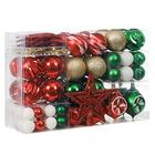 XmasExp 103-Pack Enfeites de Bola de Natal Variados Conjunto de Bola de Natal à prova de quebra com pacote de presente reutilizável portátil para decoração de árvore de Natal (Verde-Ouro)