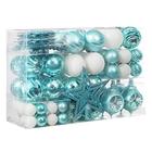 XmasExp 103-Pack Enfeites de Bola de Natal Variados Despedaçado Conjunto de Bolas de Natal à prova de quebra com pacote de presente portátil reutilizável para decoração de árvore de Natal (Azul Claro)