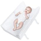 YENING Baby Fralda Almofada Móvel para Cômoda Top com tampa impermeável Espuma de criança contornada Almofadas de Mesa Trocador Topper Branco