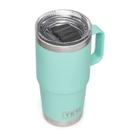 YETI Rambler 20 oz Caneca de Viagem, Aço Inoxidável, Vácuo Isolado com Tampa de Fortaleza, Seafoam