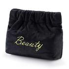 Yokawe Saco de maquiagem pequeno para bolsa de viagem sacos cosméticos Soft Velvet Maquiagem Bolsa para mulheres e meninas (preto)