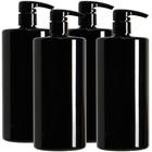 Youngever 4 Pack Pump Bottles for Shampoo, Empty Shampoo Pump Bottles, Plastic Cylinder with Lockdown-Leak Proof-Pumps (32 Onças)