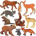 YUCAN 10PCS Floresta Animal Figuras Animais da Floresta Figuras de Brinquedo Set Bonito Miniatura Bolo Animal Topper Figuras Presente de Festa de Aniversário para Crianças Crianças