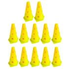 Z12x Mini Cone Sinalização Esportivo 23cm Agilidade Furado AMARELO