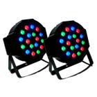 Z2xCanhão Refletor Led 18 Leds Rgb Bivolt Dmx Digital Strobo