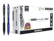 Zebra Pen Z-Grip Caneta esferográfica retrátil, ponto fino, 0,7 mm, tinta preta/azul, 30-pack, sortida