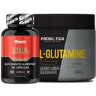 Zma 120 Caps Growth + Glutamina Pura 300g Probiotica