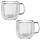 Zwilling Sorrento - Kit 2X Canecas c/ Alça Vidro Parede Dupla Capuccino 450ml