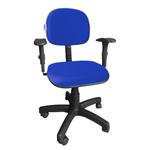 Cadeira Secretária Giratória Com Braço Digitador e Regulagem Altura JSerrano Azul