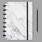 Caderno Criativo Mármore Branco  Médio