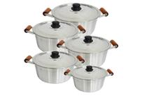 Jogo De Panela Alumínio Fundido Batido com Tampa Tradicional