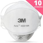 Kit 10 Máscaras Aura 3M 9320 pff2 n95 com espuma no clipe nasal - registro inmetro CA 30592