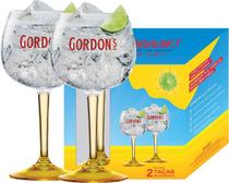 2 Taças Gordons De Gin Original Vidro 600ml Yellow Diageo - Globimport
