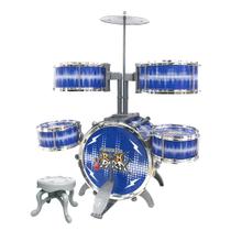 Bateria Instrumento Musical Infantil Rock Party Completa Azul Cód. 3516 - DM Toys