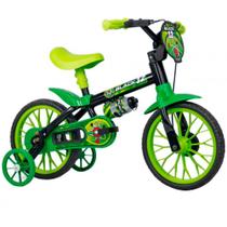 Bicicleta Infantil Aro 12 Nathor Cairu Black 12 com Rodinhas Laterais - 