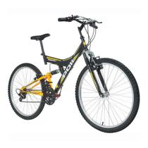 Bicicleta Polimet Full Suspension Kanguru Quadro 19/Aro 26/18 Velocidades Preta 7001 - 