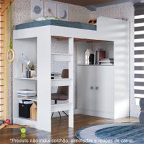 Cama Alta Multifuncional com armário e escrivaninha San Francisco CM098 Art in Móveis - 