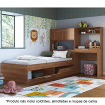 Cama de Solteiro com Armário e Escrivaninha Tokkio CJ070 Art in Móveis - 