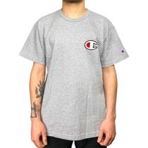 Camiseta Champion Logo Patch Felt Life Cinza - 