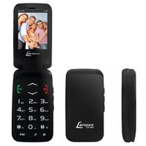 Celular Telefone Idoso Flip 2 chips Botão Emergêcia SOS Mp3 Rádio Teclas Grandes - Lenoxx