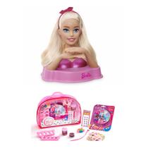 Combo Barbie busto fala frases + Kit Fashion maquiagem 1291-1022 ED1 Brinquedos - 