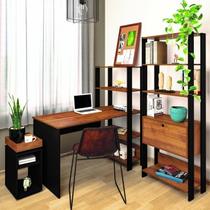 Conjunto Home Office 3 Peças Escrivaninha Match, Estante e Mesa Lateral Artely - 