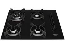 Cooktop 4 Bocas a Gás GLP Dako Vidro Temperado - Preto Supreme