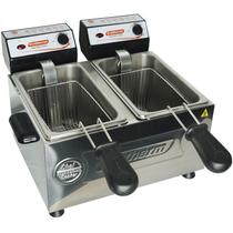 Fritadeira Elétrica com Óleo 4 Litros 2 Cubas Industrial Profissional Cotherm Inox - 