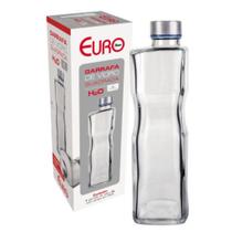 Garrafa de Vidro H2O 1 Litro Quadrada Euro Home - 
