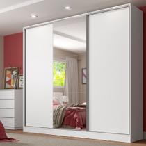 Guarda Roupa Casal 100 MDF com Espelho Madesa Royale 3 Portas de Correr
