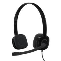 Headset com fio Logitech H151 com Microfone com Redução de Ruído e Conexão 3,5mm - 981-000587 - 