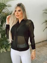 jaqueta tule transparente