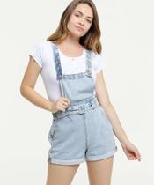 jardineira jeans na marisa