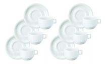 Jogo com 12 Xícaras Chá com Pires Porcelana Schmidt Protel - 