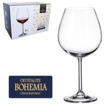 Jogo De Taca De Cristal Para Vinho Bordeau Com 6 Unidades Gastro Bohemia 650ml - 