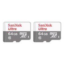 Kit 2 Cartão Memória Micro SD Sandisk 64GB Classe 10 Ultra - 