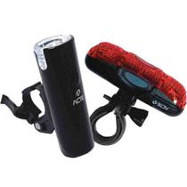 Kit com Farol e Lanterna Super Led para Bike Preto Acte  - ACTE SPORTS