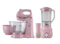 Kit Conjunto de cozinha Britânia Liquidificador e Batedeira Rosa 110v - 