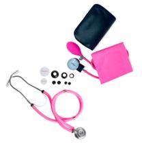 Kit Enfermagem Esfigmomanômetro + Estetoscópio Rosa Rappaport Premium - G-Tech