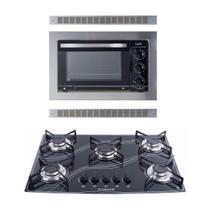 Kit Forno Elétrico Embutir 45l E Cooktop 5 Bocas Preto Safanelli - 