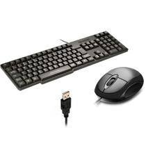 Kit Teclado E Mouse Usb Com Fio Basico Preto Multilaser Slim - 