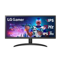 Monitor Gamer LG 26 IPS, Ultra Wide, 75Hz, Full HD, 1ms, FreeSync Premium, HDR 10, 99% sRGB, HDMI, VESA - 26WQ500 - None
