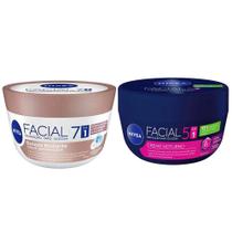 NIVEA Kit  Creme Hidratante Facial 7 em 1 Beleza Radiante 100g + Creme Hidratante Facial Noturno 100g - 