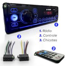 Rádio Som Automotivo Mp3 C/ Bluetooth 2 Usb's Aux Pen Drive - H-tech