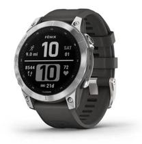 Relógio Smartwatch Garmin Fênix 7 Prata com Pulseira Grafite - 