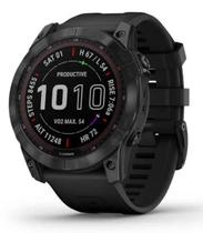 Relógio Smartwatch Garmin Fênix 7X Preto Titânio com Pulseira Preta - 