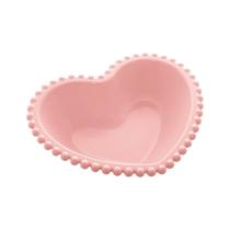 Saladeira De Porcelana Coração Beads Bon Gourmet Rosê - 