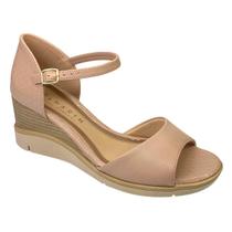 sandália anabela ramarim salto médio total comfort feminina