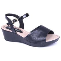 sandália anabela feminina piccadilly joanete confort